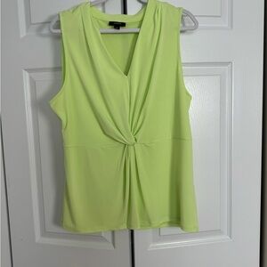 Alfani Bright Green Twist Front Blouse